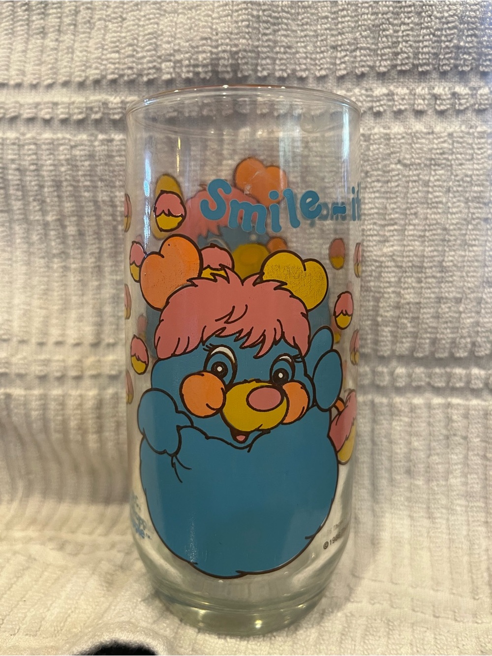 The Popple’s Smile Character Blue Glass Tumbler